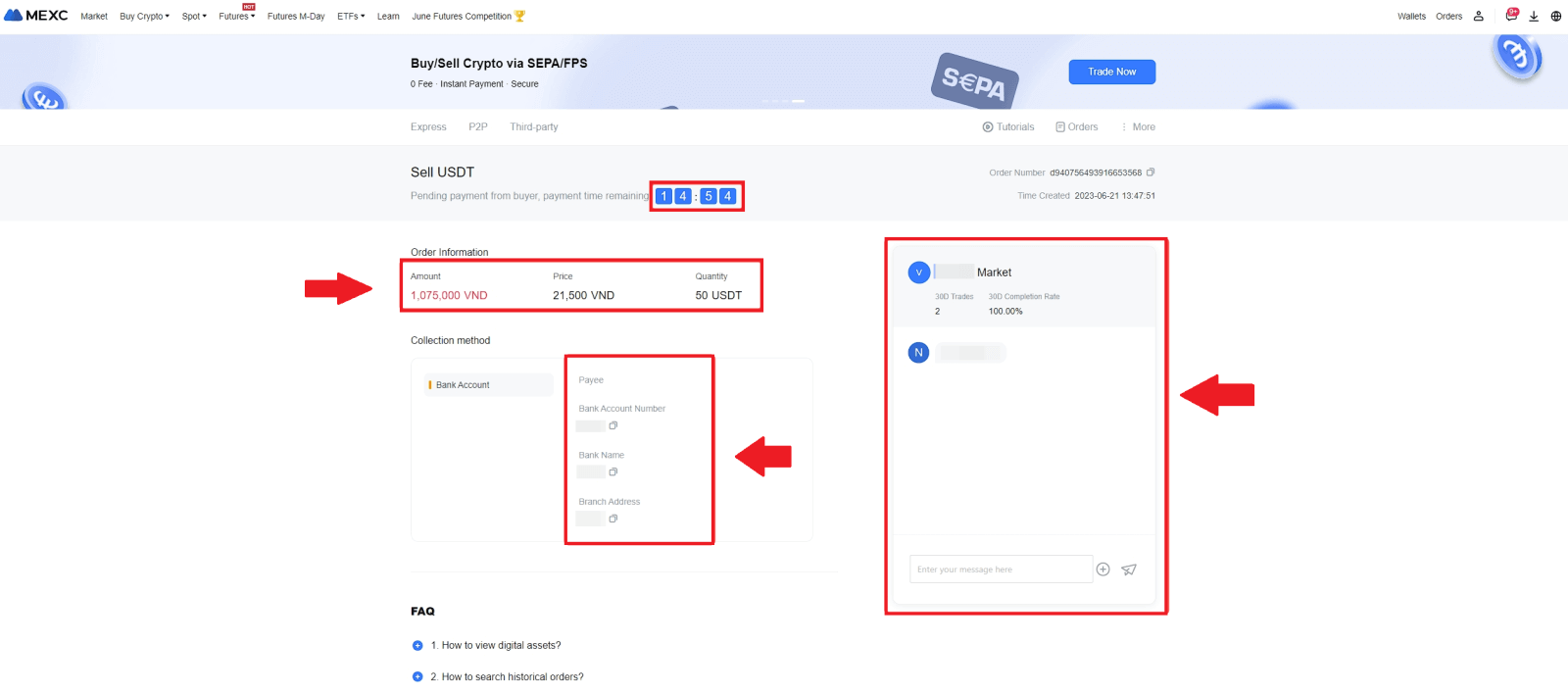 MEXC P2P مرچنٹ پر کریپٹو کیسے فروخت کریں۔